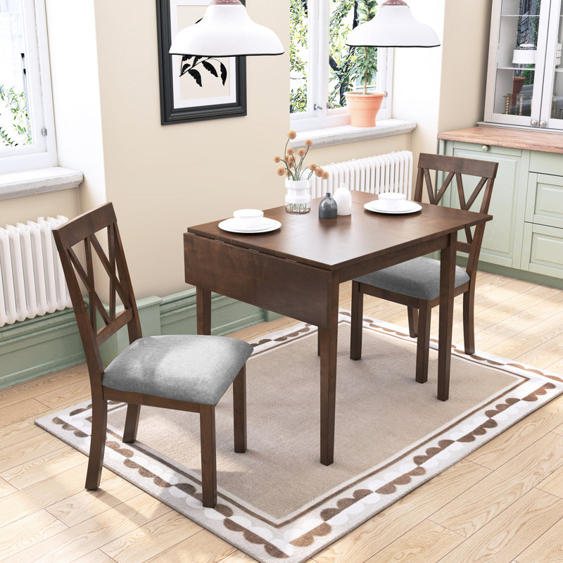 Table de salle à manger pour 4 personnes, 29,44 po L x P 46,45 po x H 29,75 po avec pieds en bois d'hévéa, pièce spacieuse, table de style américain moderne classique. 5 x 30,1 po, cuisine rectangulaire, design