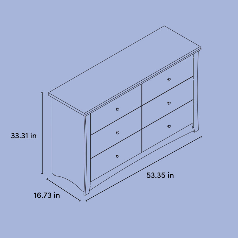 dimensions dresser Sikaic Bedroom Furniture 6 Drawers Dresser with Vertical Large Storage White / Engineered Wood / Modern over risk when combined with wall Dot 6-Drawer Dresser | Oeuf
