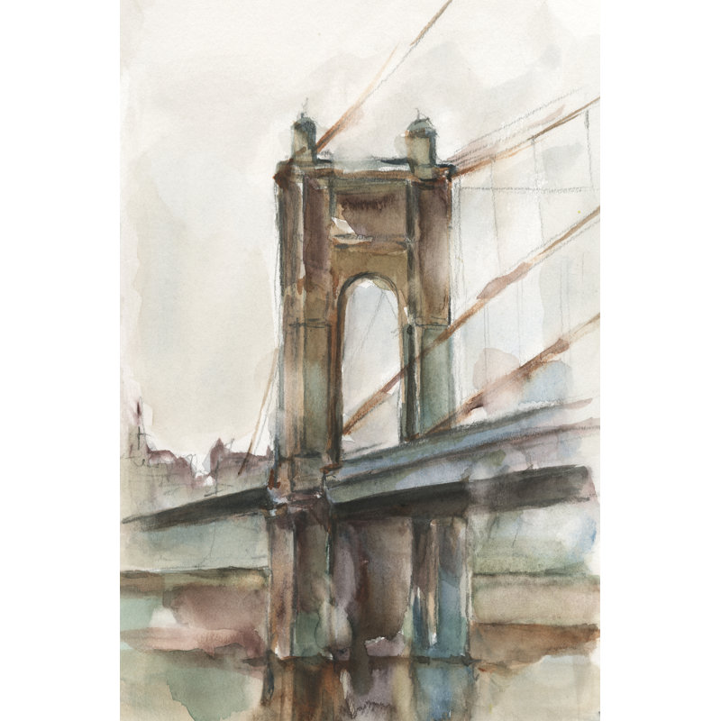 «Bridge At Sunset I» par Ethan Harper, reproduction sur toile tendue, H 30 po x l 20 po