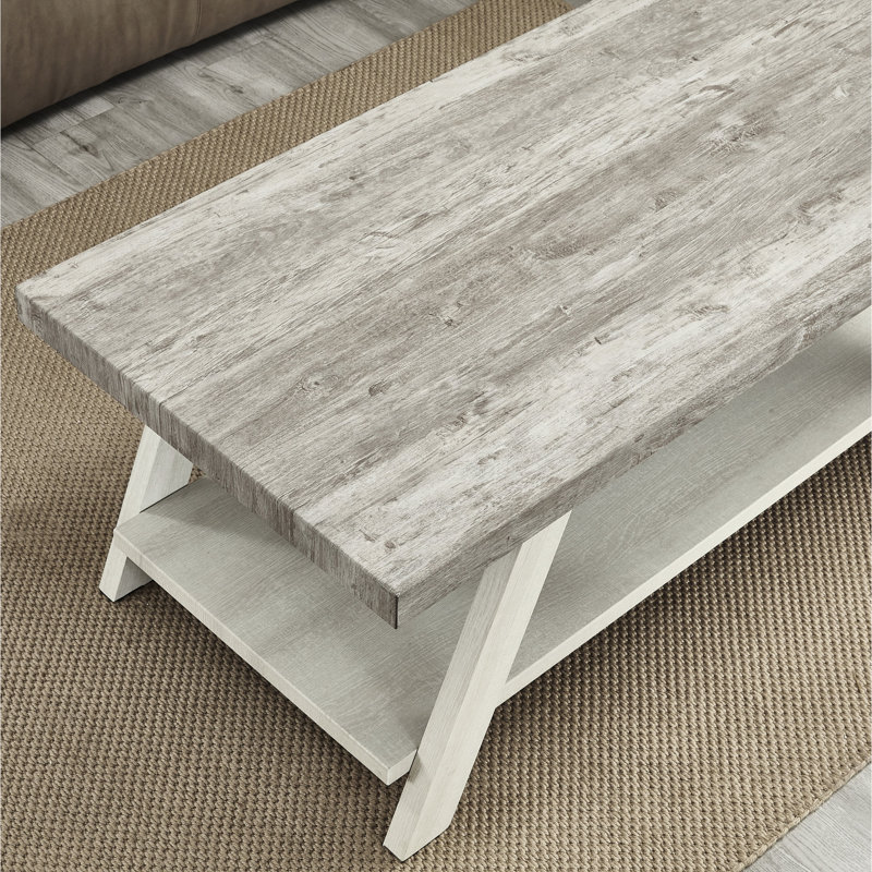Angeleca Single Coffee Table, Gray/Beige