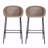 Set Of 2 Outdoor Patio Barstool, Metal PE Wicker Light Brown-702836036