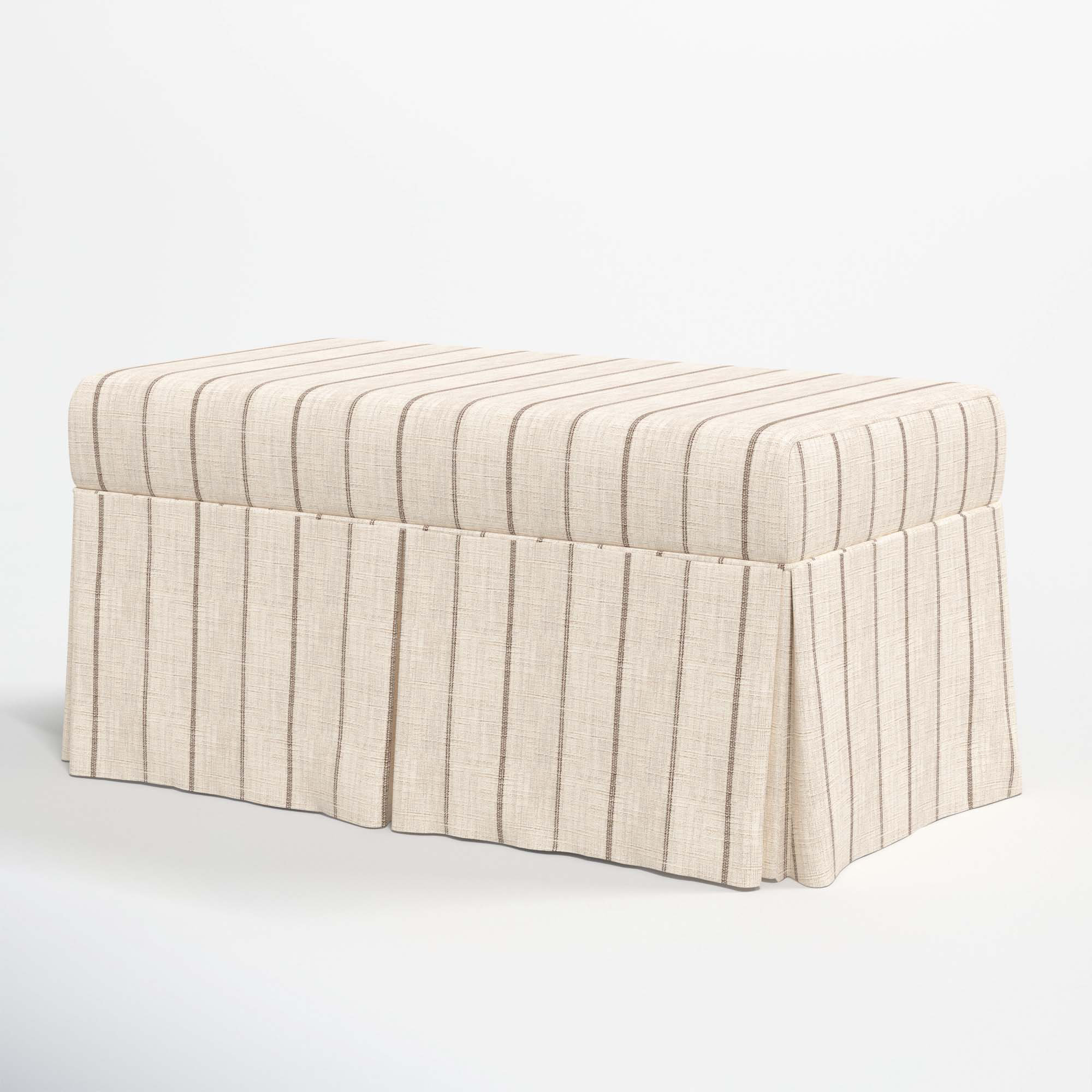 Chaplin Storage Bench, Fritz Charcoal Stripe
