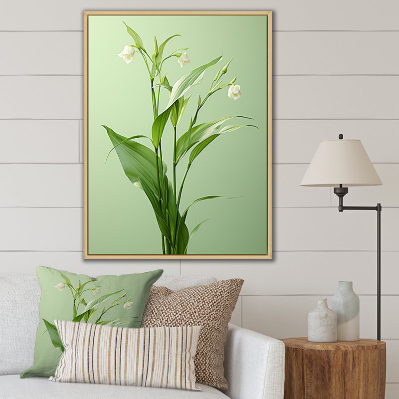 Impression sur toile «Simplistic Flora Petal Bliss I», Cadre naturel flottant, H 32 po x l 16 po x P 1 po