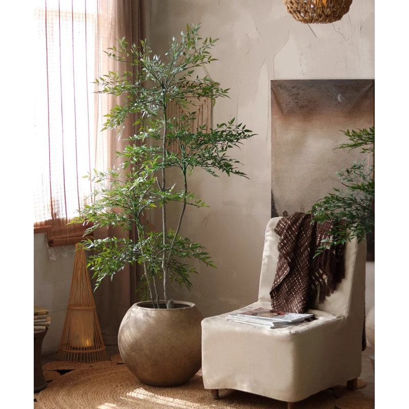 Arbre d'intérieur réaliste Nandina, H 70,8 po x l 27 po x P 5,9 po