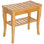 Long banc de douche en bambou, tabouret de douche spa en bois de 20 po avec tablette de rangement pour chaussures