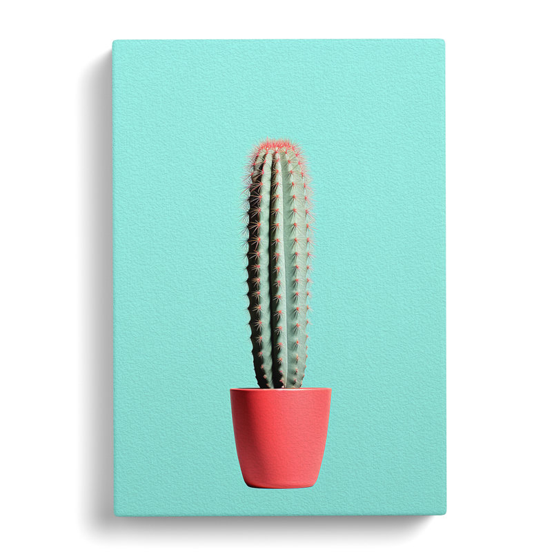 Cactus Minimalism No.2 - Wrapped Canvas, 50cm H x 35cm W x 3cm D