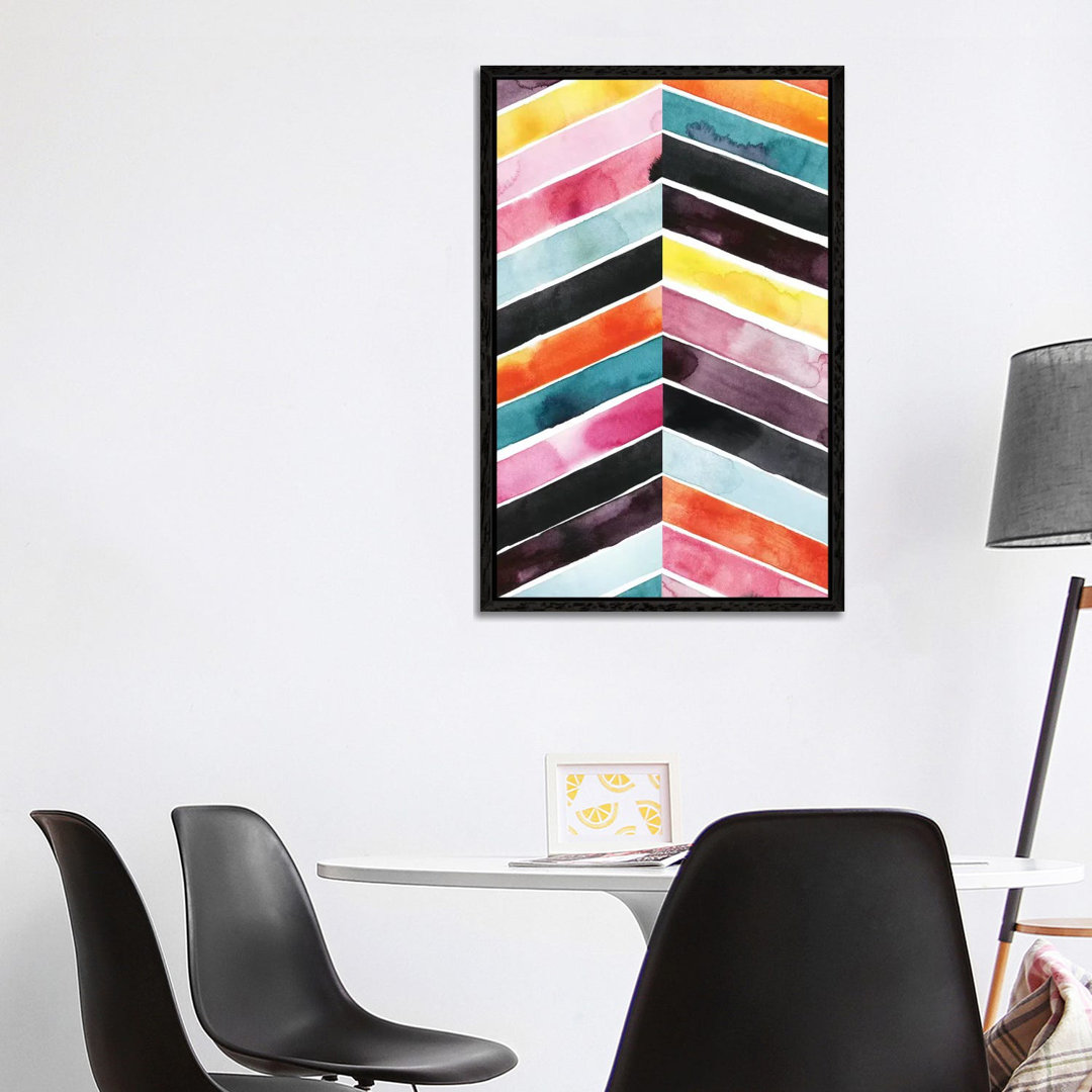 Leinwandbild Vivid Watercolor Chevron I von Grace Popp