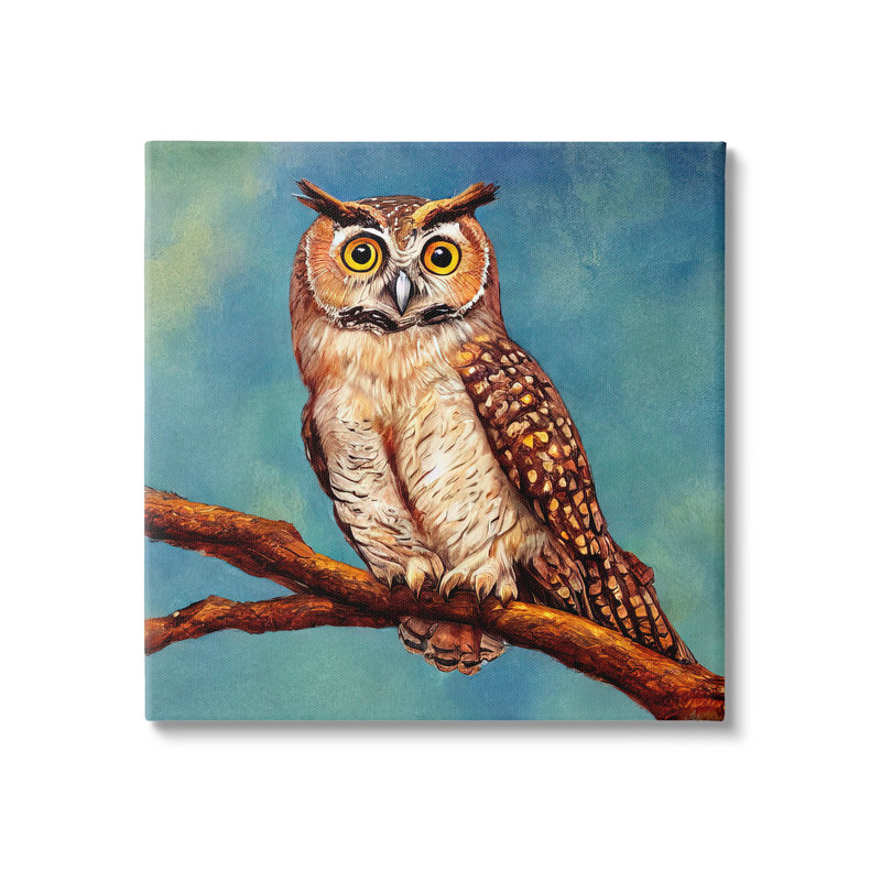 «Détaillé hibou peinture nature toile» par Alpenglow atelier, H 36 po x l 36 po x P 1,5 po