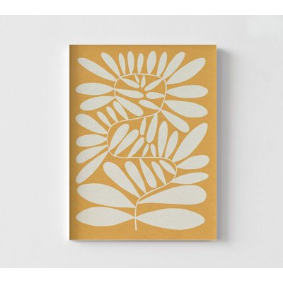 «70S Sprig IV» par Emma Caroline, décor rétro chaud et naturel, impression de feuilles beiges, art mural petit spa, art mural botanique orange rétro