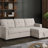 Convertible Upholstered Sectional Sofa with Pull-out Chaise-102484767-102484766