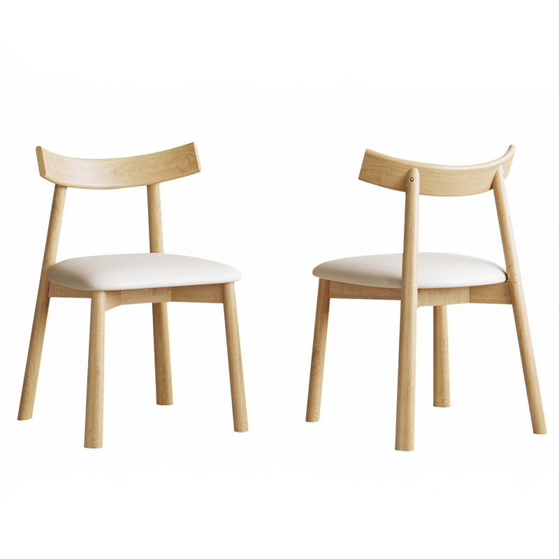 Ensemble de 2 chaises de salle à manger modernes, Naturel