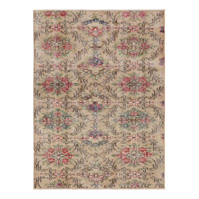 One-of-a-Kind 3'4" x 4'6" Area Rugin Brown/Red/Beige/Green