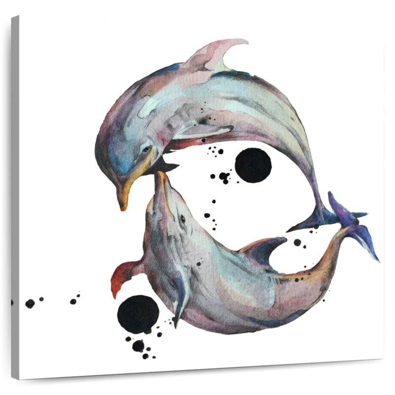 Brampt Yin Yang Dolphins, 20" H x 20" W