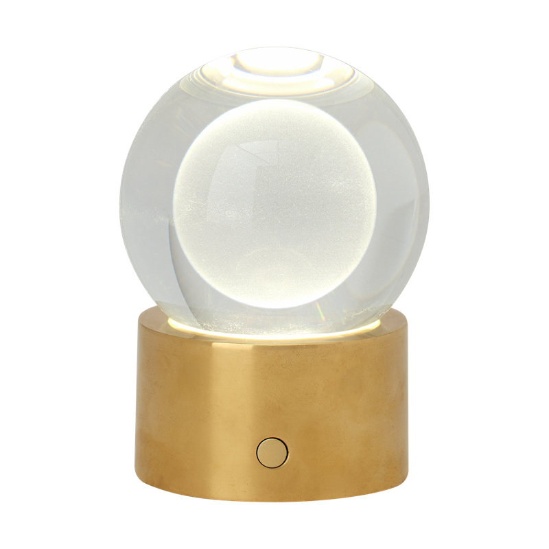 Mina Accent Rechargeable Table Lamp, Natural Brass