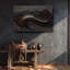 Art texturé en bronze, impression abstraite coup de pinceau - décor industriel foncé, toile de cuivre métallique pour maison moderne Wabi Sabi-1154186130