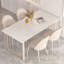 Modern White Rectangular Solid Wood Dining Table-685486042