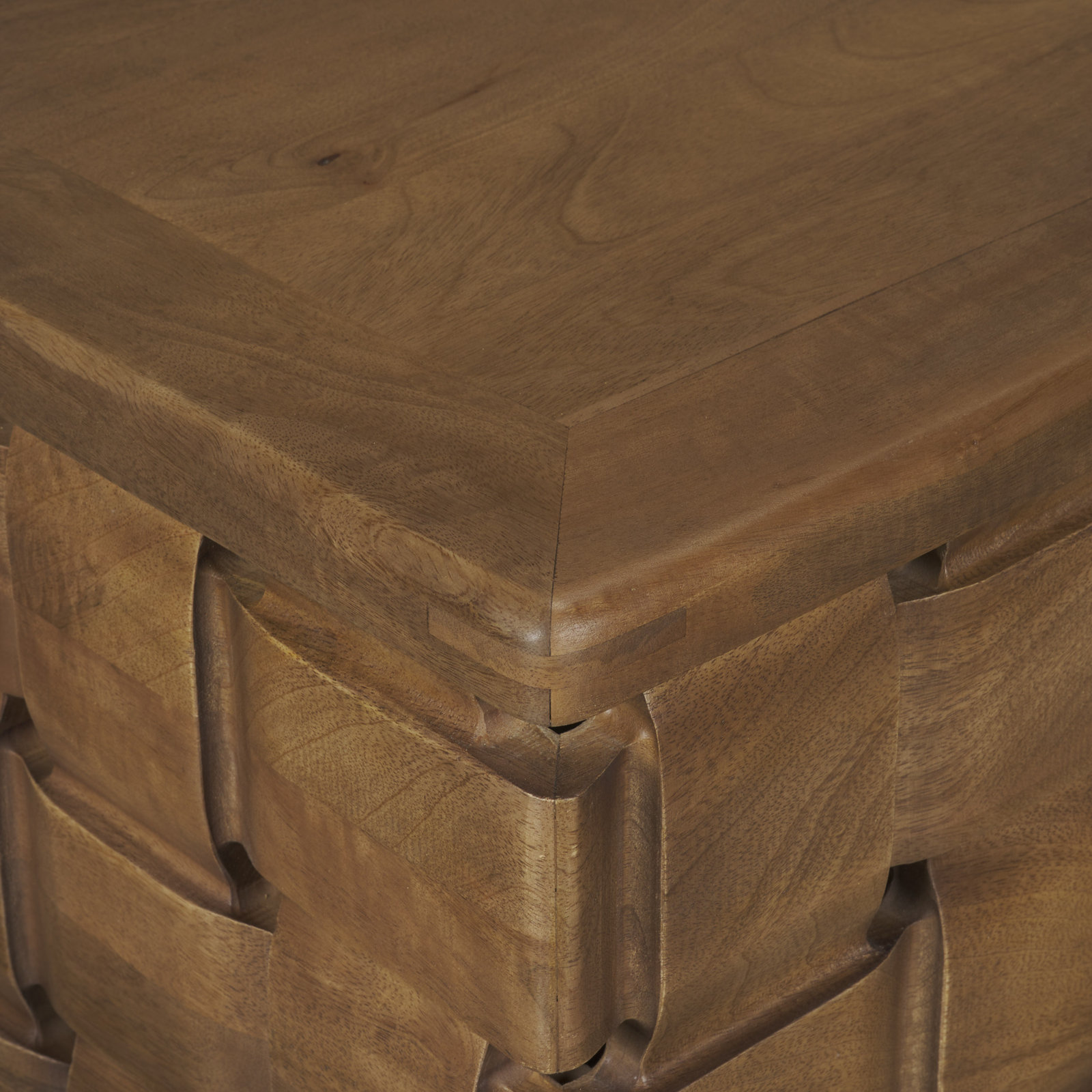 Niya 48" Square Mango Coffee Table, Medium Wood