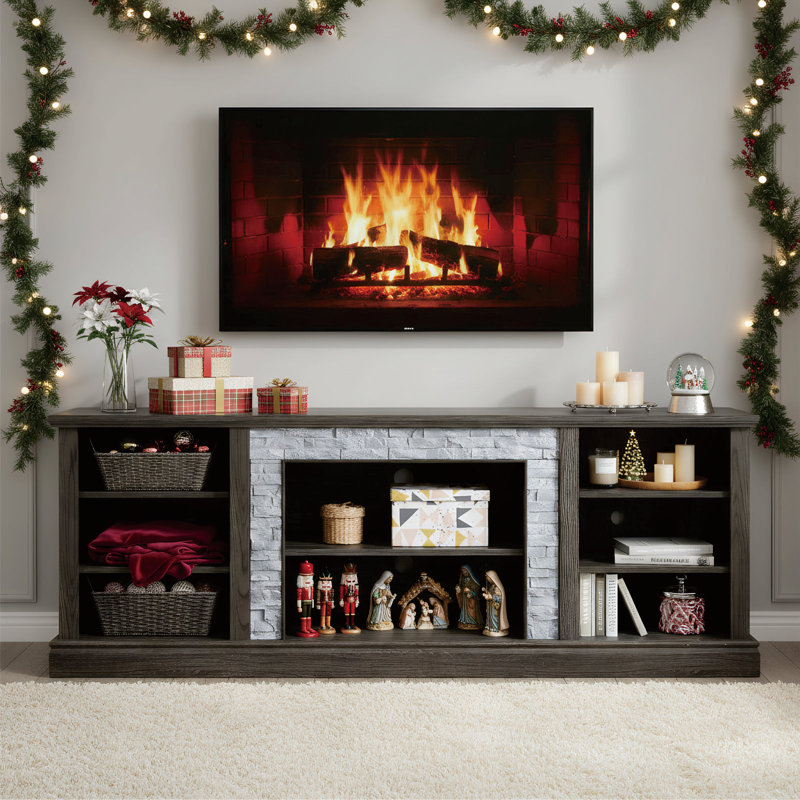 70.1" W Modern Tv Stand, Console Table With Storage Cabinet, Grey