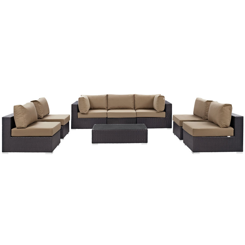 Ensemble modulaire d'extérieur 7 pièces Modway Convene, Moka