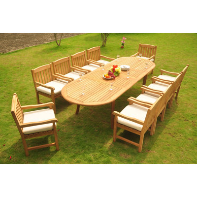 Zain Luxurious 11 Piece Teak Dining Set