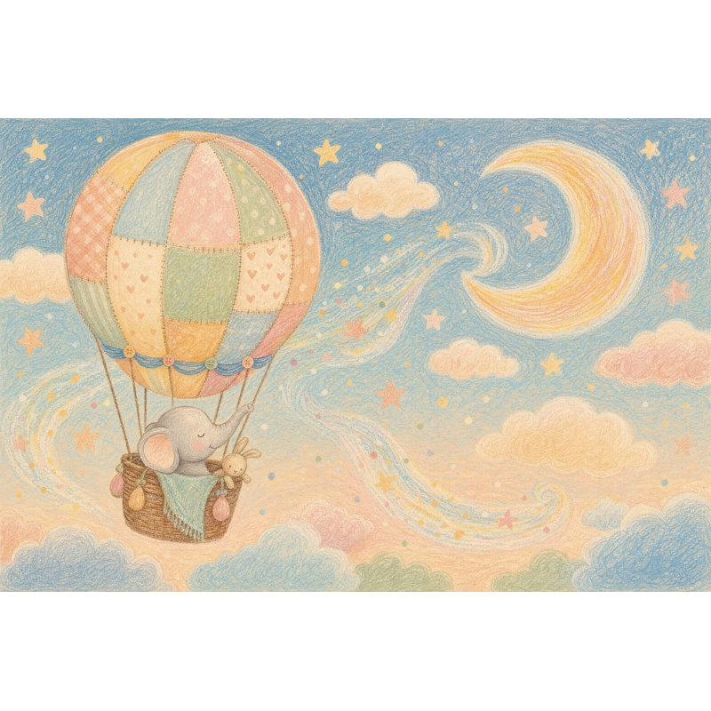 Papier peint montgolfière pour enfants, 200 po x 120 po, Non tissé