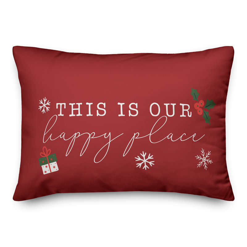  Coussin rectangulaire This is Our Happy Place, Rouge