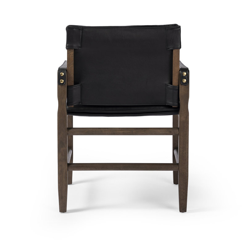 Lenz Leather Arm Chair, Black