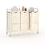 Trieur de linge avec roulettes et sacs amovibles, chariot de rangement roulant à 3 bacs avec tablette pour dortoir de salle de bain, panier à linge de 33 po-618012049