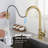 Gold Stainless Steel Touch Kitchen Faucet With Pull Down Spray - 360-Degree Rotating For Comprehensive Sink Cleaning, Simple Water Temperature And Flow Management, Corrosion Rust , 15.9 In. Depth,-413157660