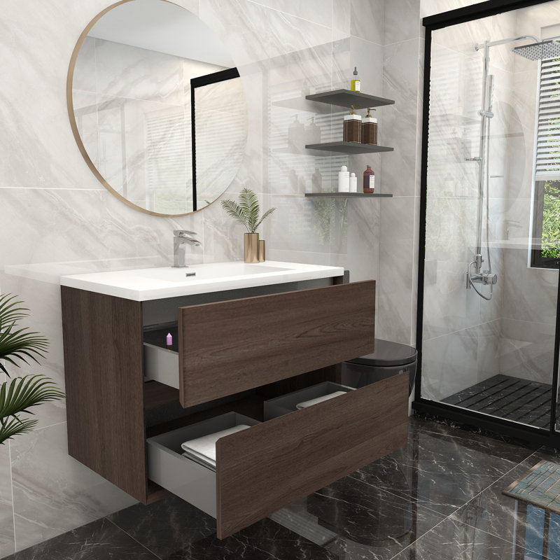 Ensemble de meuble-lavabo simple 36 po, Chêne rouge