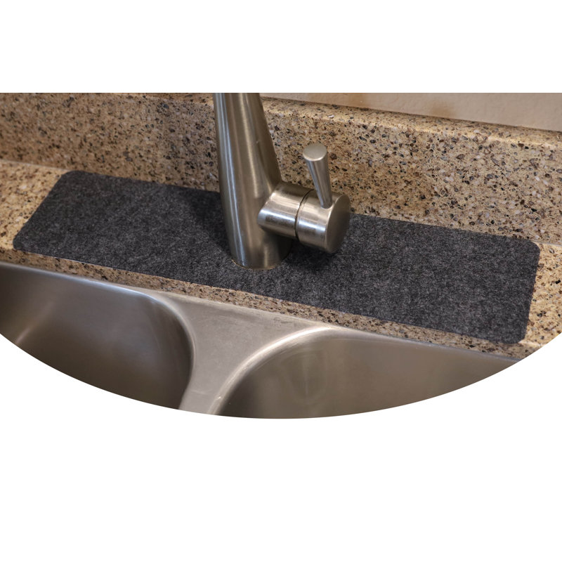 Faucet Splash Guard Drying Mat for Kitchen Sink - Absorbent, Waterproof, Machine Washable