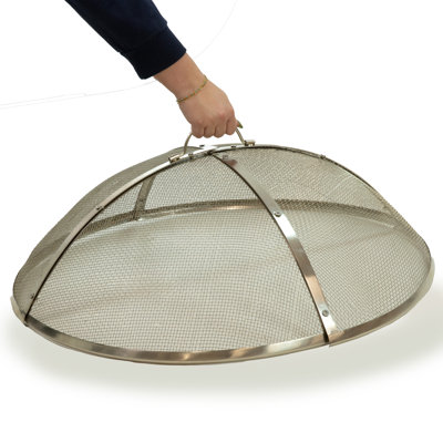 Round Stainless Steel Fire Pit Spark Screen - 24" Diameter