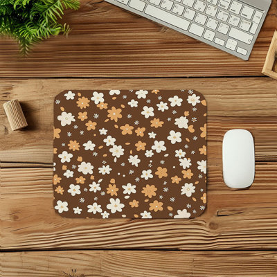 Floral Fall Wildflowers II Cottage & Cottagecore Gaming Cute Office Laptop Desk Pad Gift Mat Square Rectangle Non-Slip Mousepad
