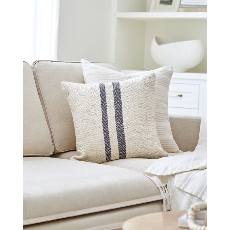 Brett 18" Beige and Light Brown Wool Blend Accent Pillow Set