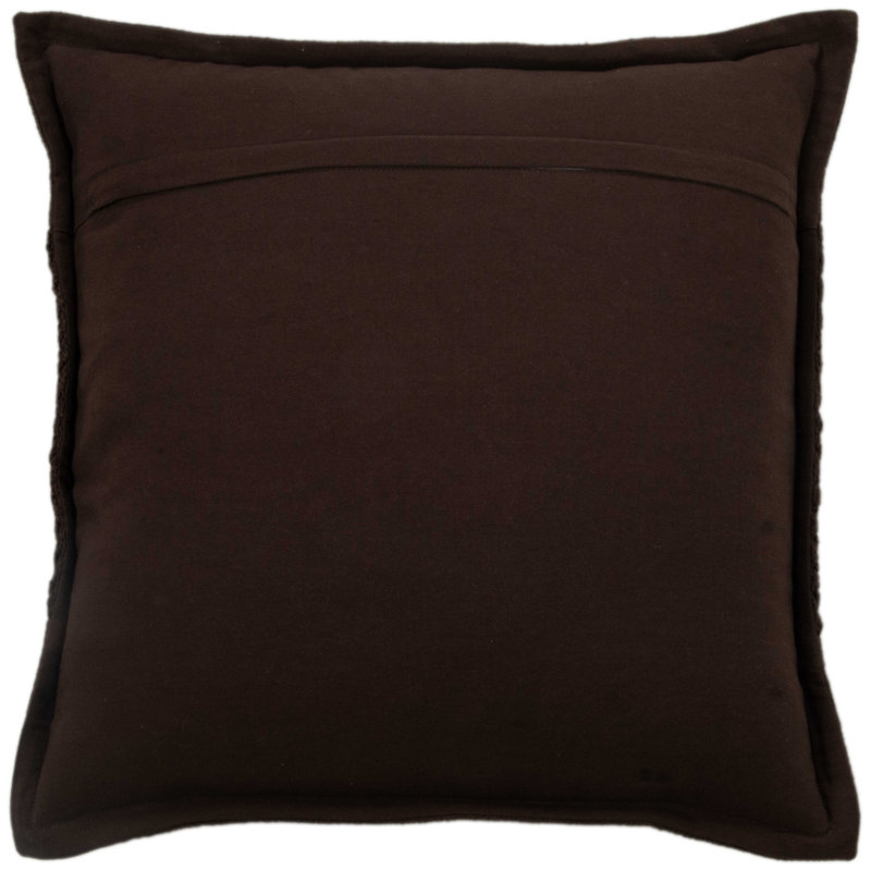 Colombe Flanged Cotton Throw Pillow, Dark Brown