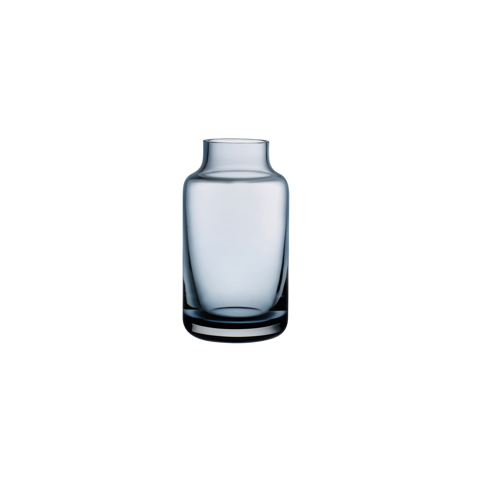 Mini Magnolia Handmade Lead Free Crystal Table Vase, Steel Blue, 5.9" H x 3.15" W x 3.15" D