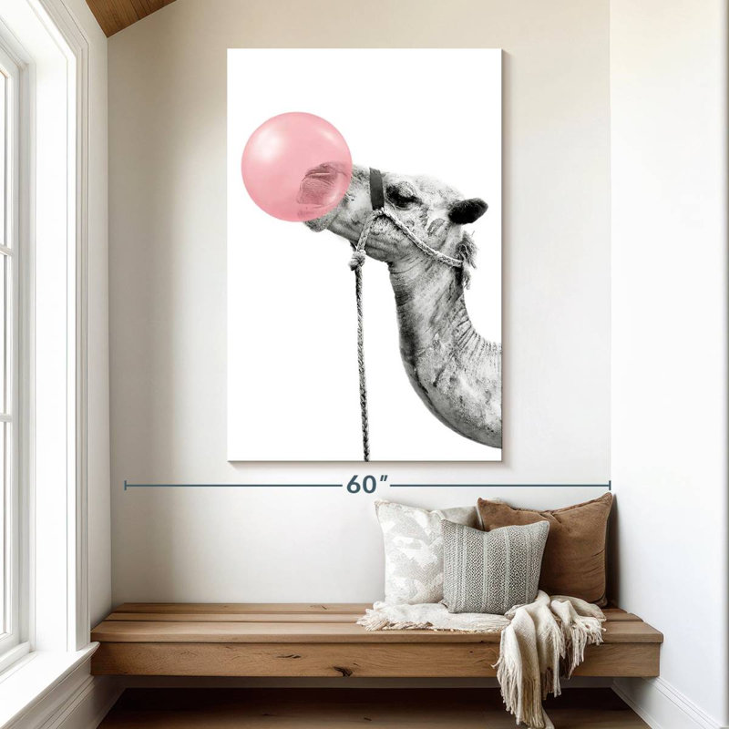 Pop Bubble Gum Camel, 51" H x 34" W