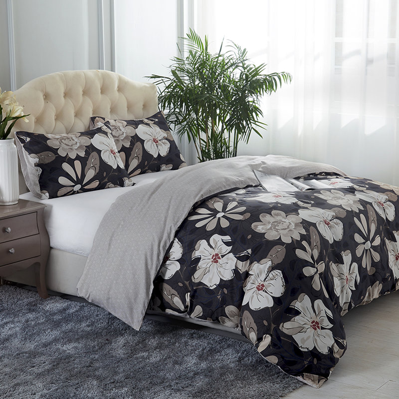 Floral Duvet Cover, King Duvet Cover + 2 Shams