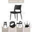 Ensemble de 2 chaises de salle à manger modernes et minimalistes en cuir de polyuréthane noir, dossier confortable, support de pieds en métal, convenant aux restaurants, aux cuisines et aux bureaux.-133094993-133094991
