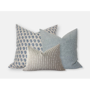 Light Blue Throw Pillow Set, Sofa Pillow Cover Set Of 3