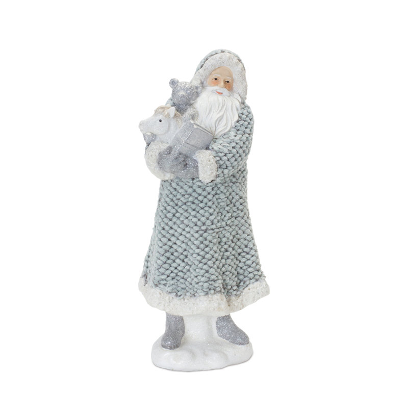 Figurine Père Noël avec manteau de chandail (ensemble de 2)