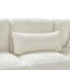 Canapé confortable rembourré en velours côtelé beige avec méridienne et structure en U doux