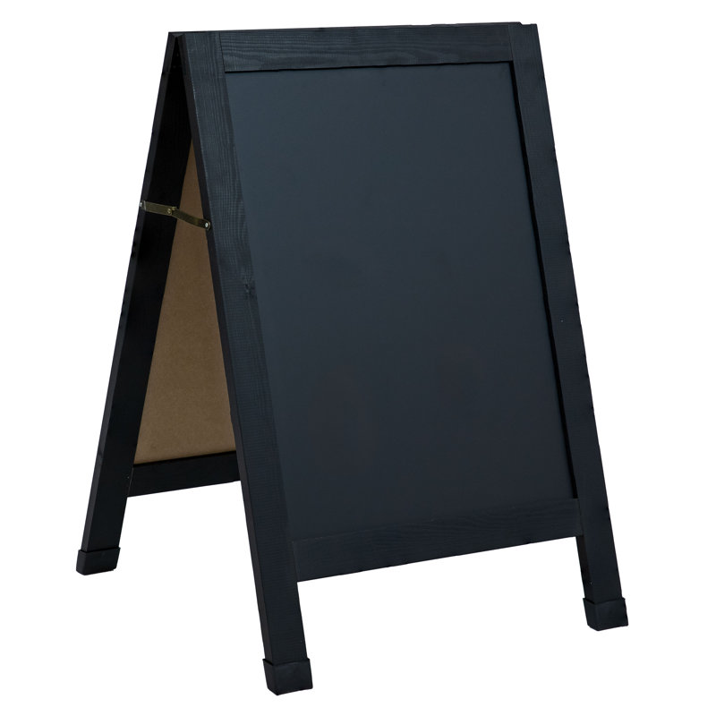 Tableau noir magnétique 30 "x 20" à cadre en A avec craie et gomme - noir