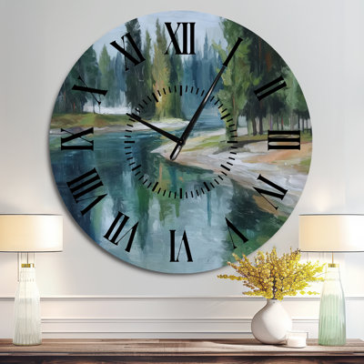 Horloge murale en métal Pine River