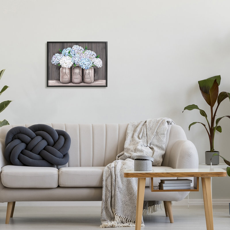 Pot à fleurs Mason rustic Farmhouse par Ziwei Li, H 16 po x l 20 po x P 1,5 po, Giclée encadrée noir minuit