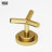 Jewel Widespread 3-Hole Bathroom Faucet, 2-Handle High Arc With Cross Knob Handles In Matte Brushed Gold-100514125