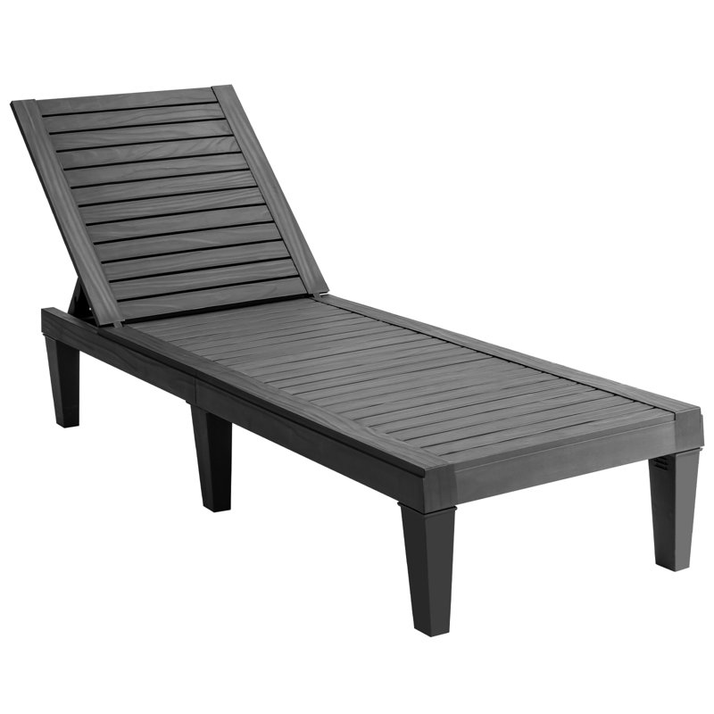 Epifanio 190cm Long Reclining Single Chaise, Black