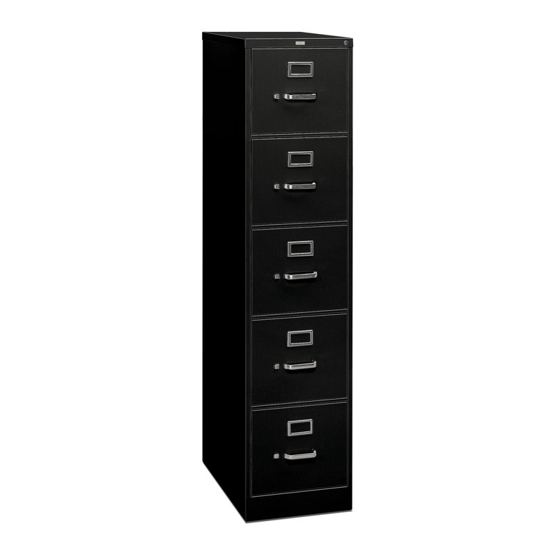 310 Series 5-Drawer Vertical Filing Cabinet, Black