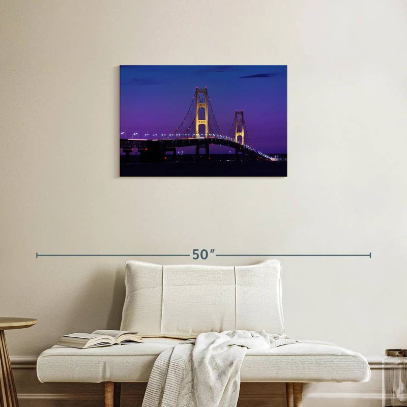 Lilie Mackinac Bridge, crépuscule, H 20 po x l 30 po