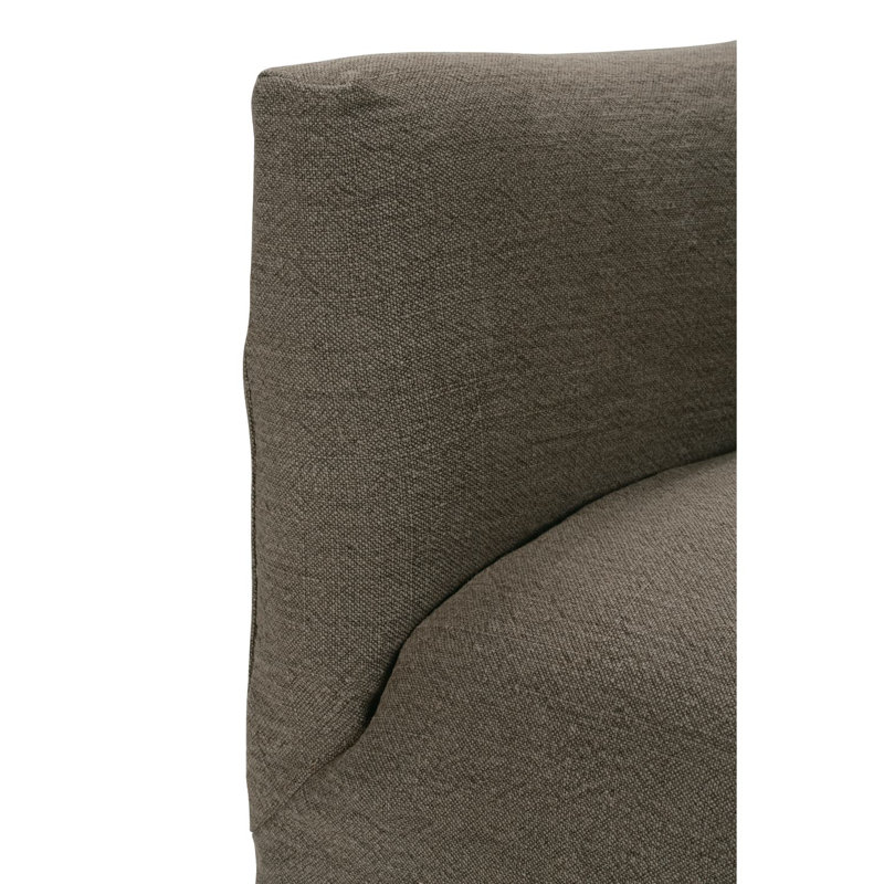 Mocha Noel Slipcovered Swivel Chair, Brown